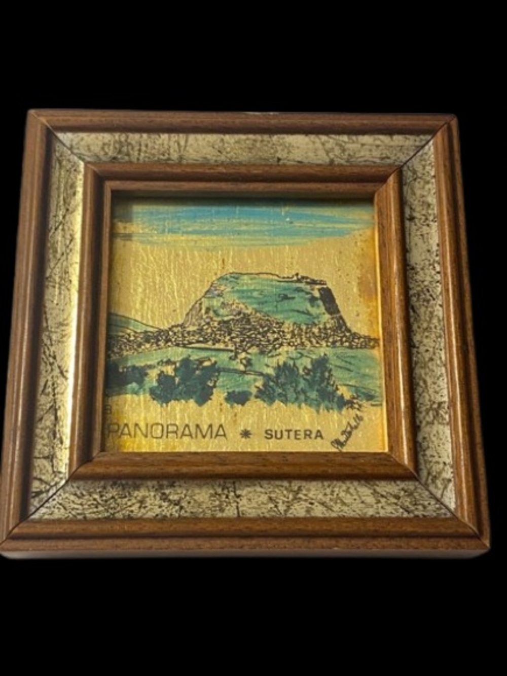 Mini Picture Hand Painted 23 K Gold Leaf Signed Italian Florentine Wall Gallery